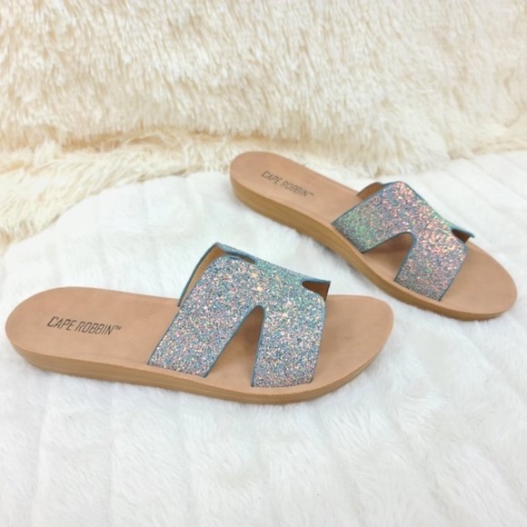 Cape Robbin Blazing Star Aqua & Silver Sandals - Picture 5 of 6